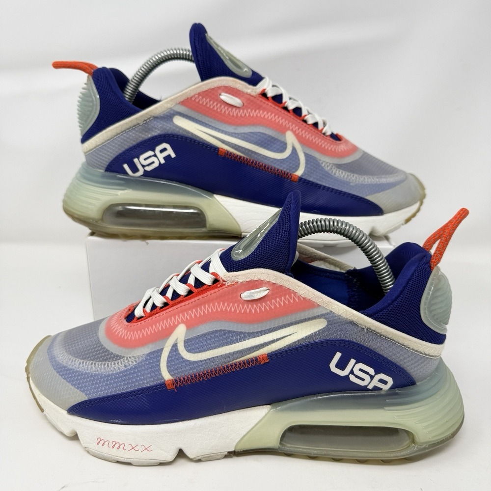 Nike Air Max 2090 Shoes USA Olympic 2020 Mens 8.5 White Sail Red Blue CT2010-100